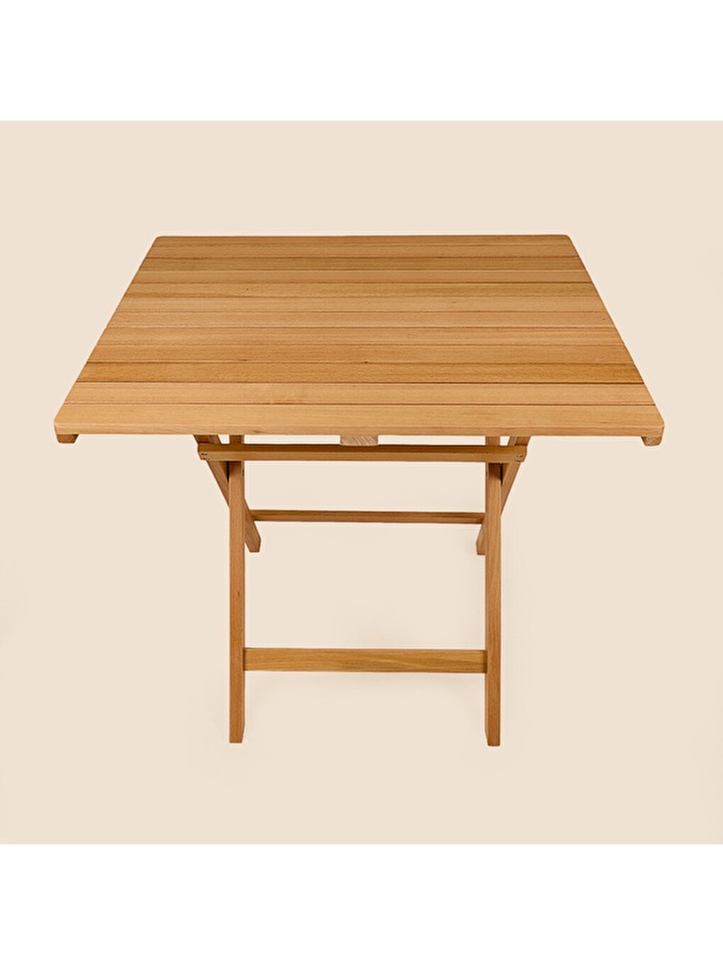 Kahverengi 4+1 Katlanır Kayın Ahşap Bistro Set - Meşe - 70x80 cm-4