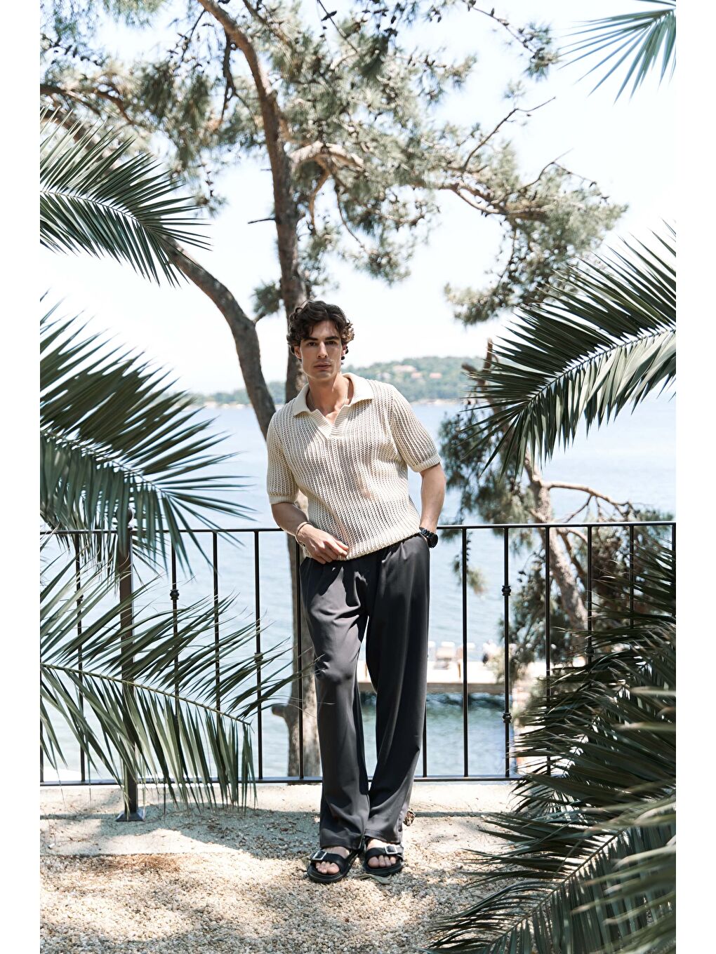 Bej Robert Erkek Polo Yaka Naturel Triko T-Shirt-1