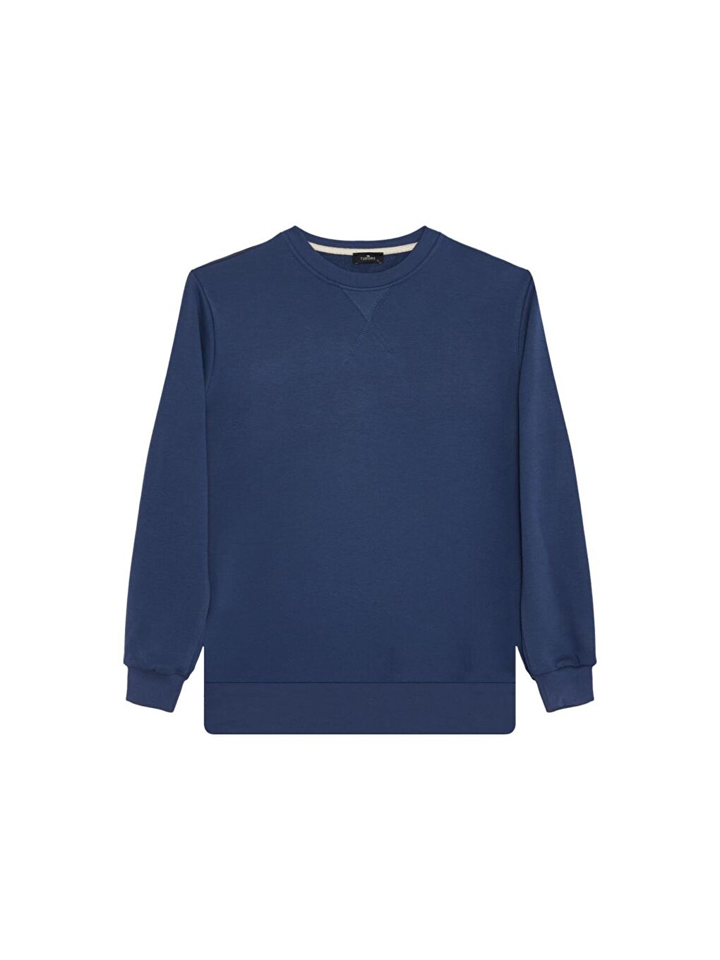 Karışık Unisex 3'Lü Paket Beyaz-Yeşil-Mavi Relax Fit %100 Pamuk 3 İplik Bisiklet Yaka Sweatshirt-1