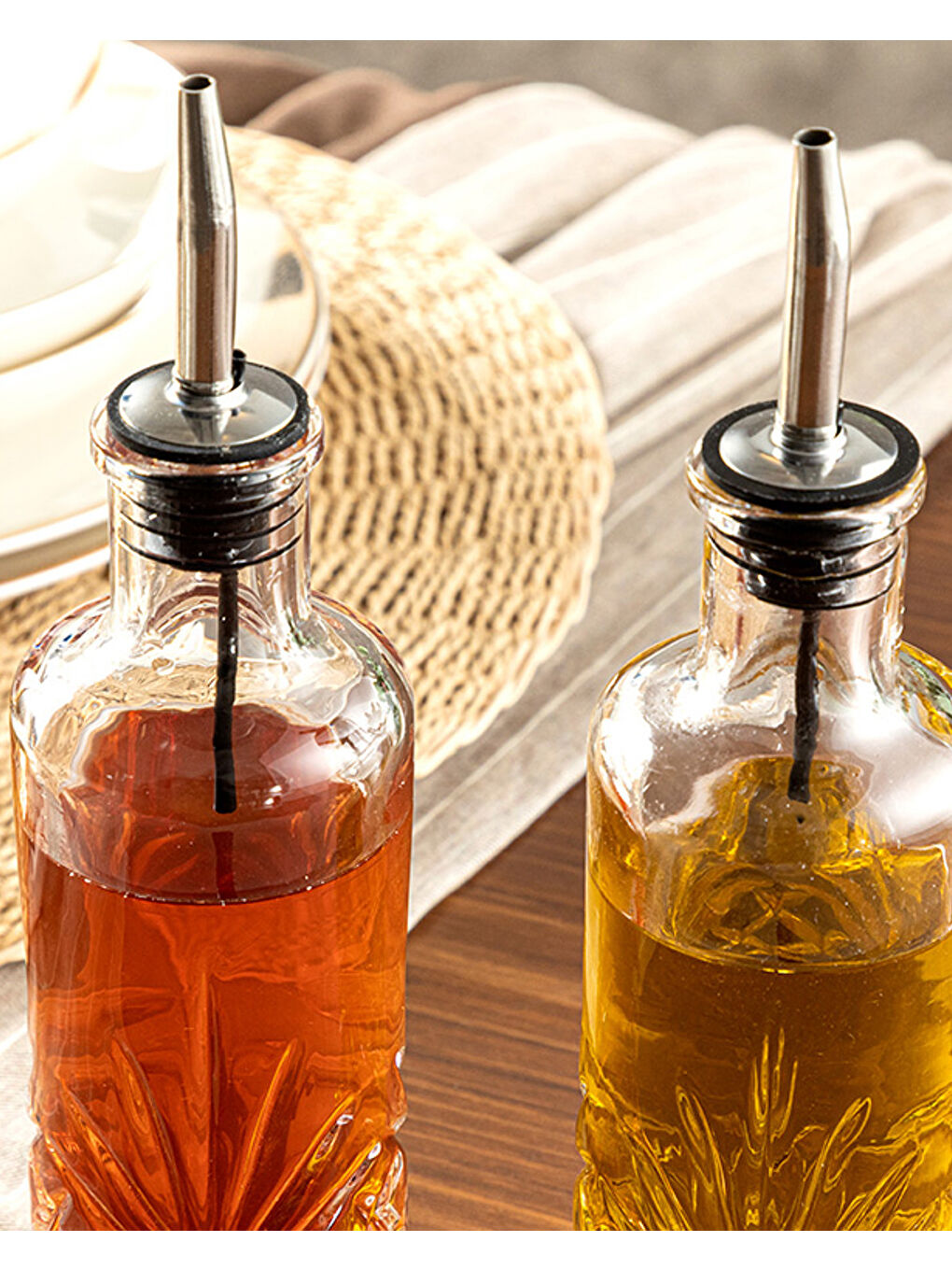 Renksiz Bony Cam 2'li Yağlık - Sirkelik 18 cm Şeffaf-2