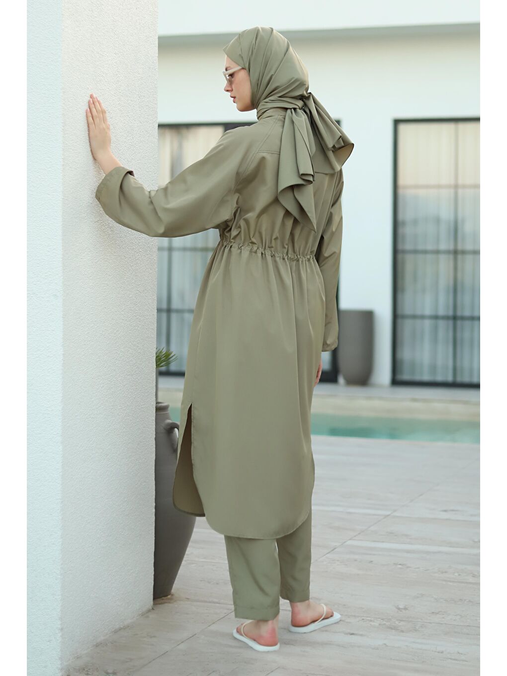 Reglan Kol Yüzme Takımı Açık Haki-4