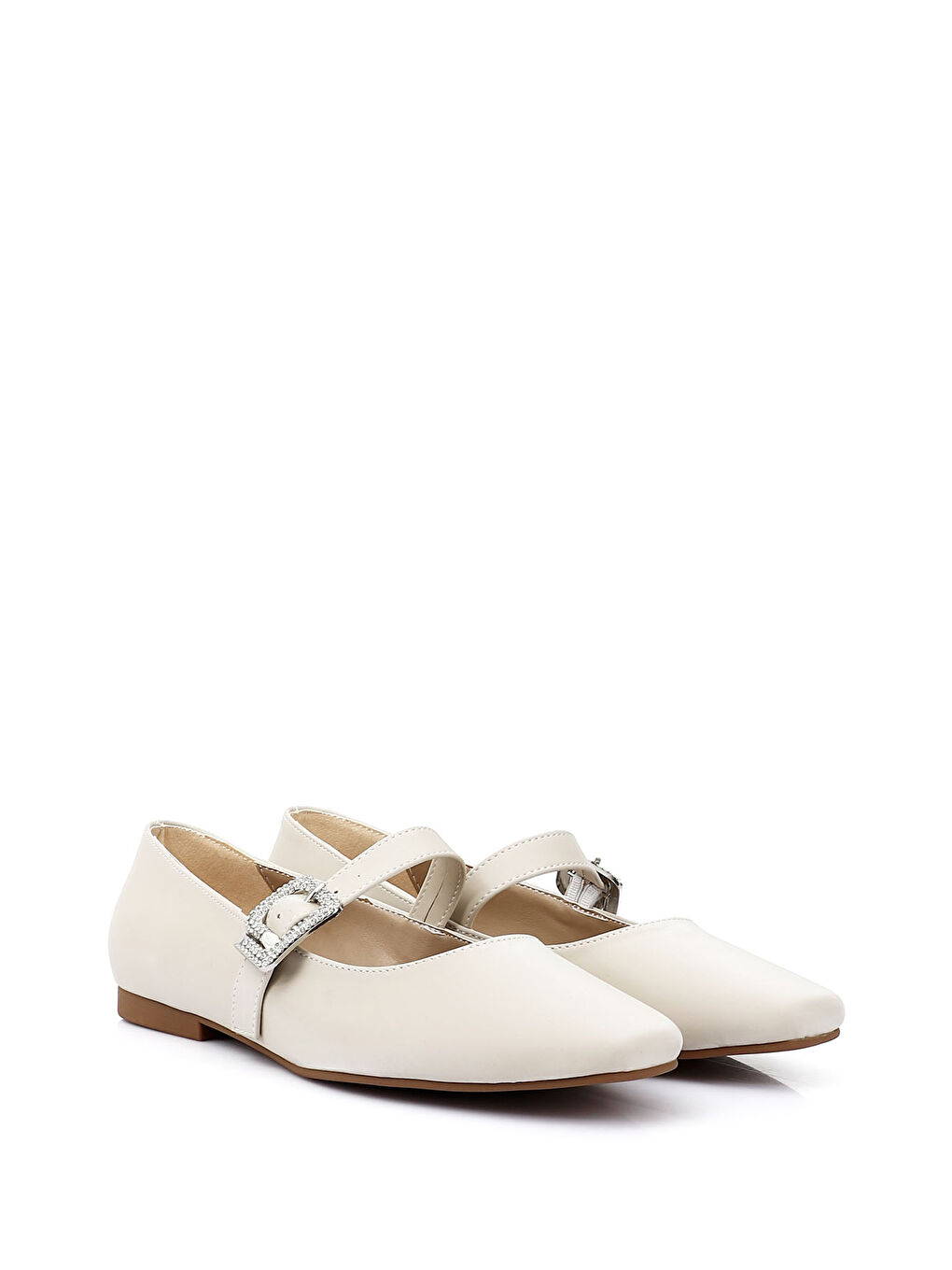 Bej Kadın AÇIK BEJ Taşlı Bilekten Bağlı Babet-2