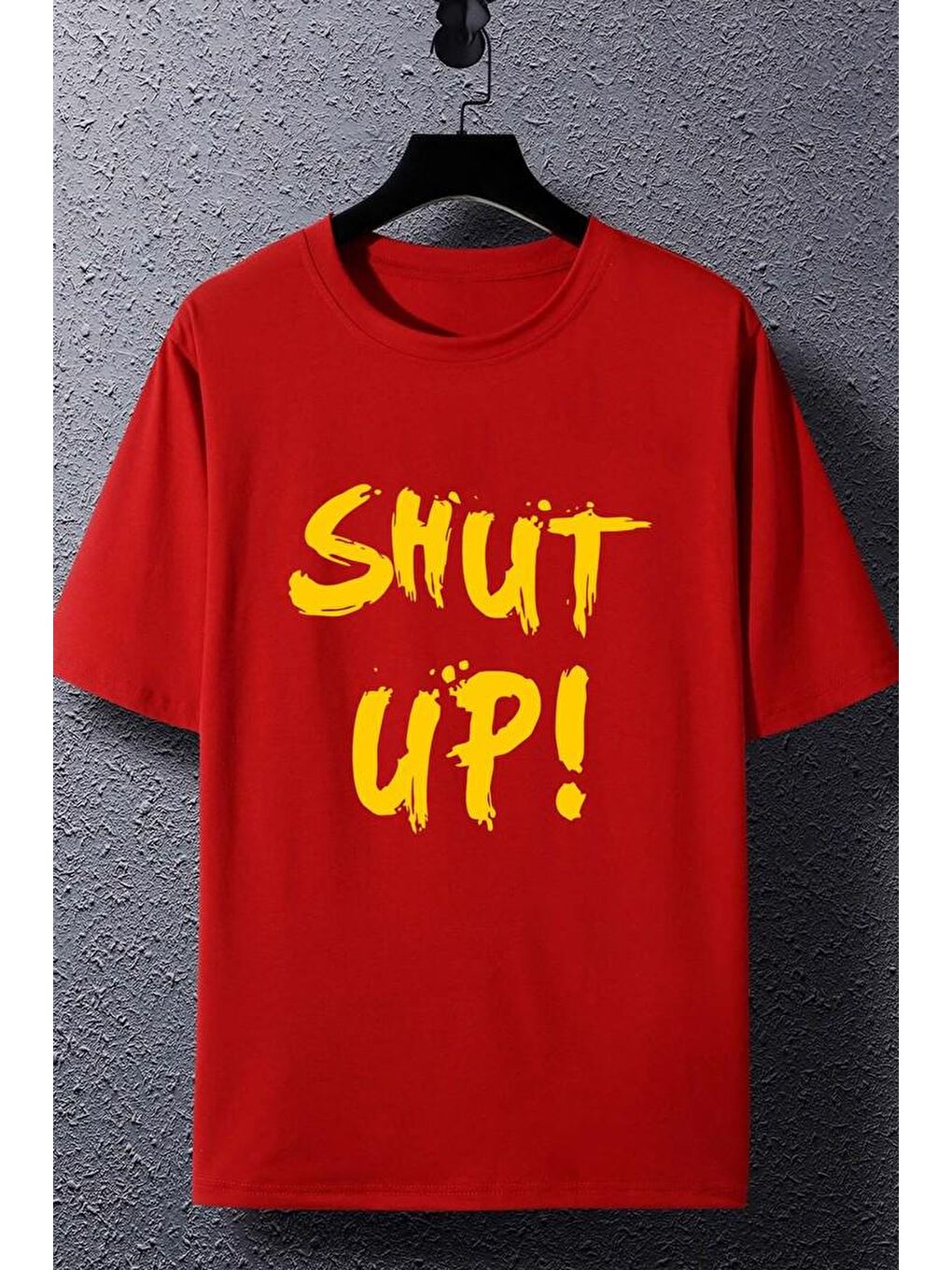 uyguntarz Kırmızı Unisex Shut Up Baskılı T-shirt