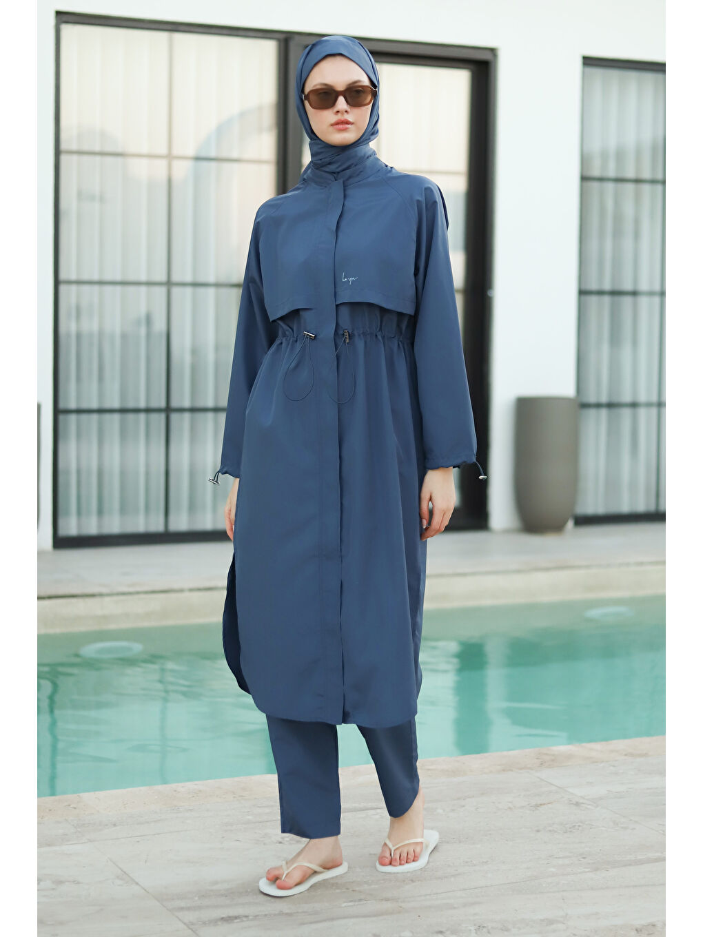 Reglan Kol Yüzme Takımı Jean Mavi-4