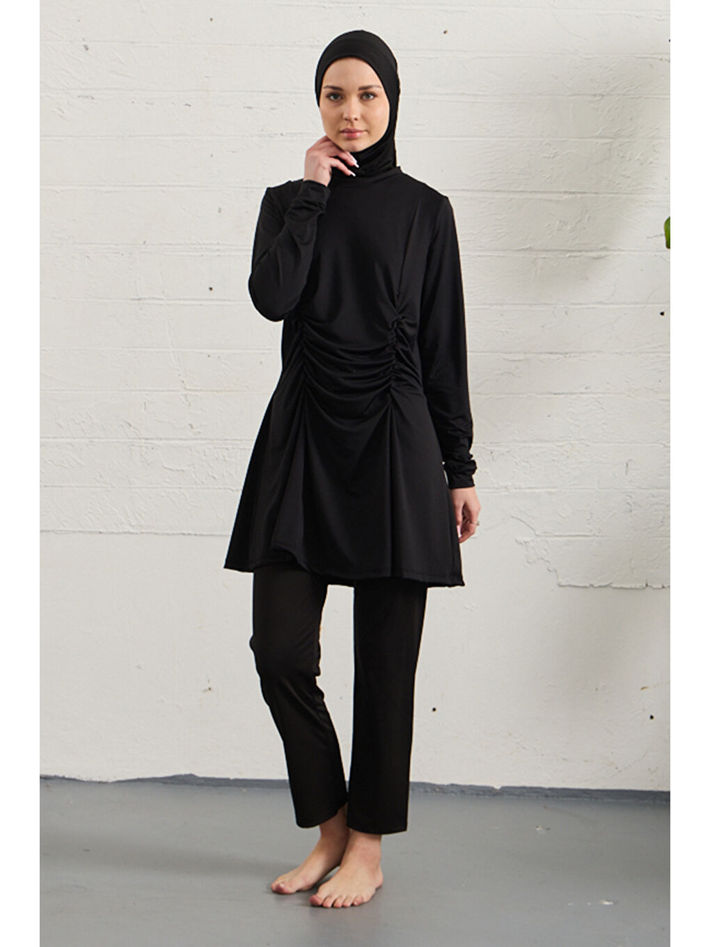 Elastanlı Tam Kapalı Tesettür Mayo 1429-01 Siyah-1