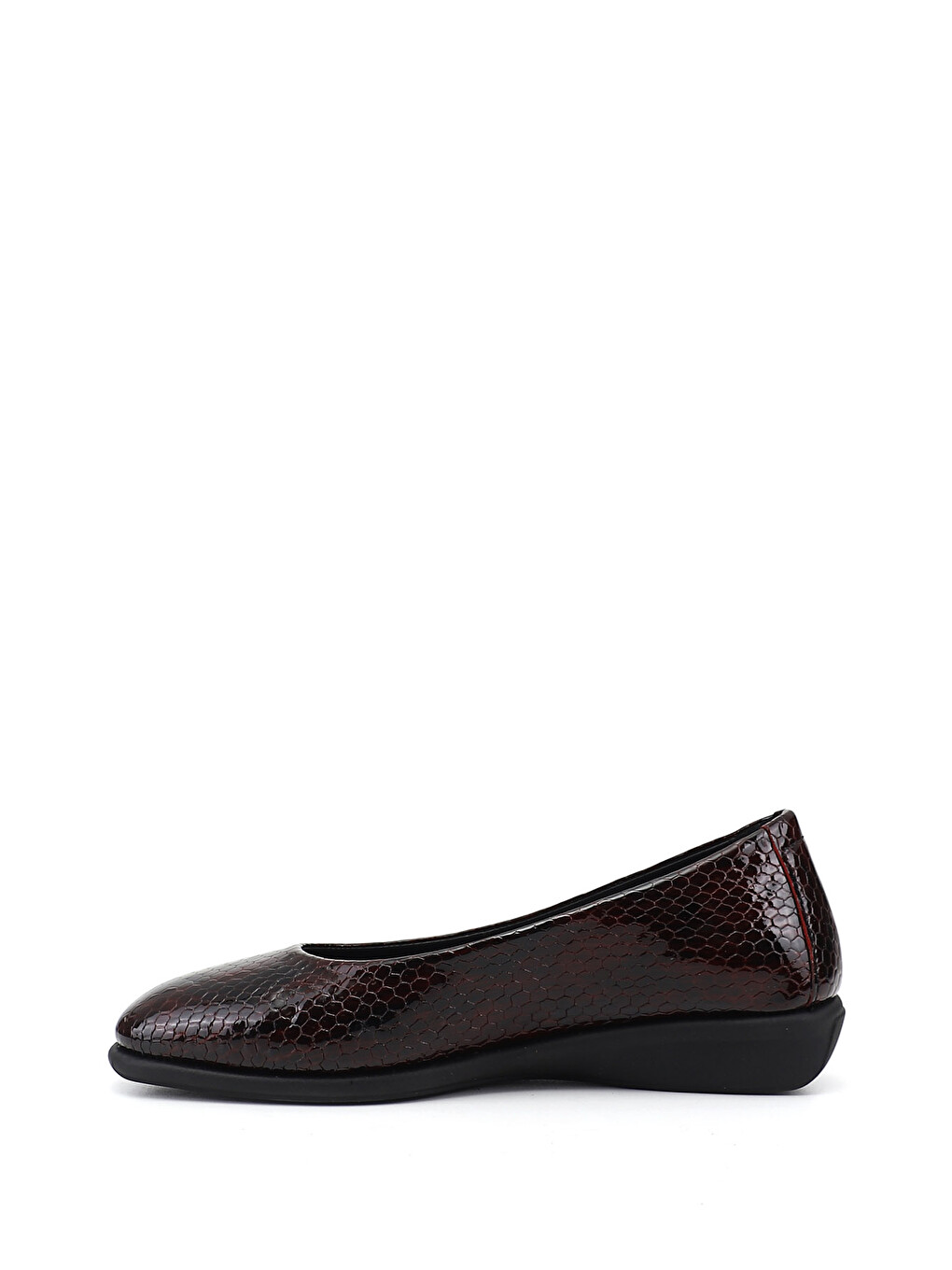 Bordo Kadın BORDO Dolgu Taban Hakiki Deri Comfort Ayakkabı-3