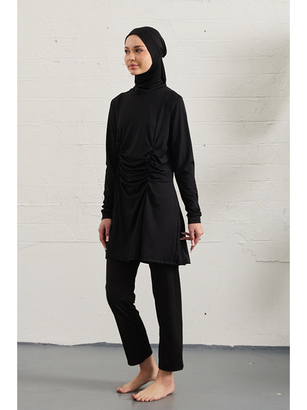 Elastanlı Tam Kapalı Tesettür Mayo 1429-01 Siyah-2
