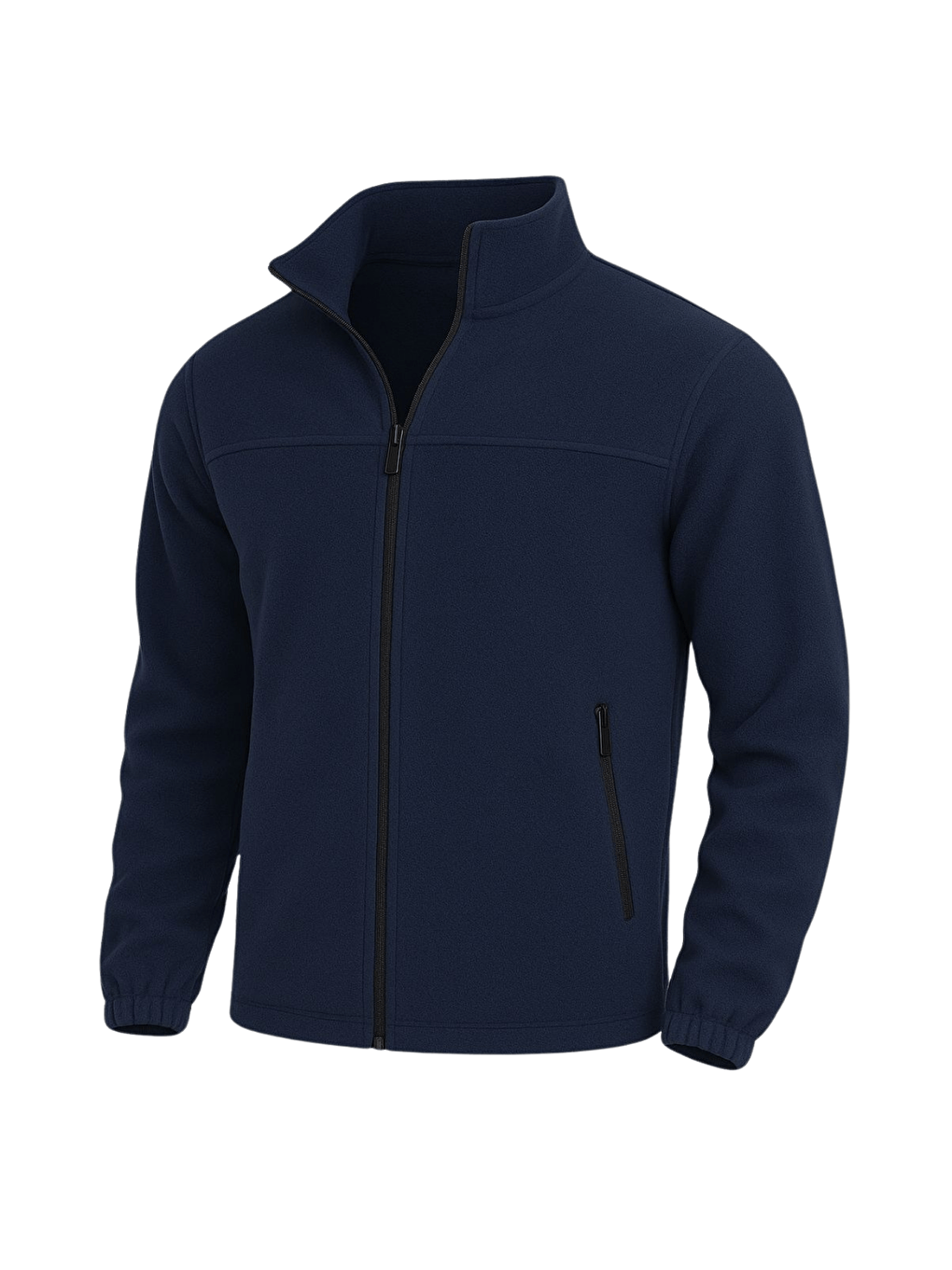 Lacivert Genıus Store Erkek Polar Bato Yaka Tam Fermuarlı Cepli Polar BATO-POLAR