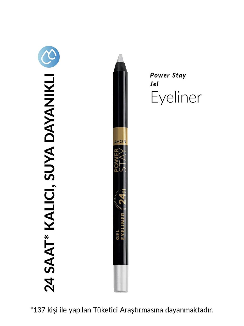 AVON Renksiz Power Stay Jel Eyeliner Silver Shimmer - 1