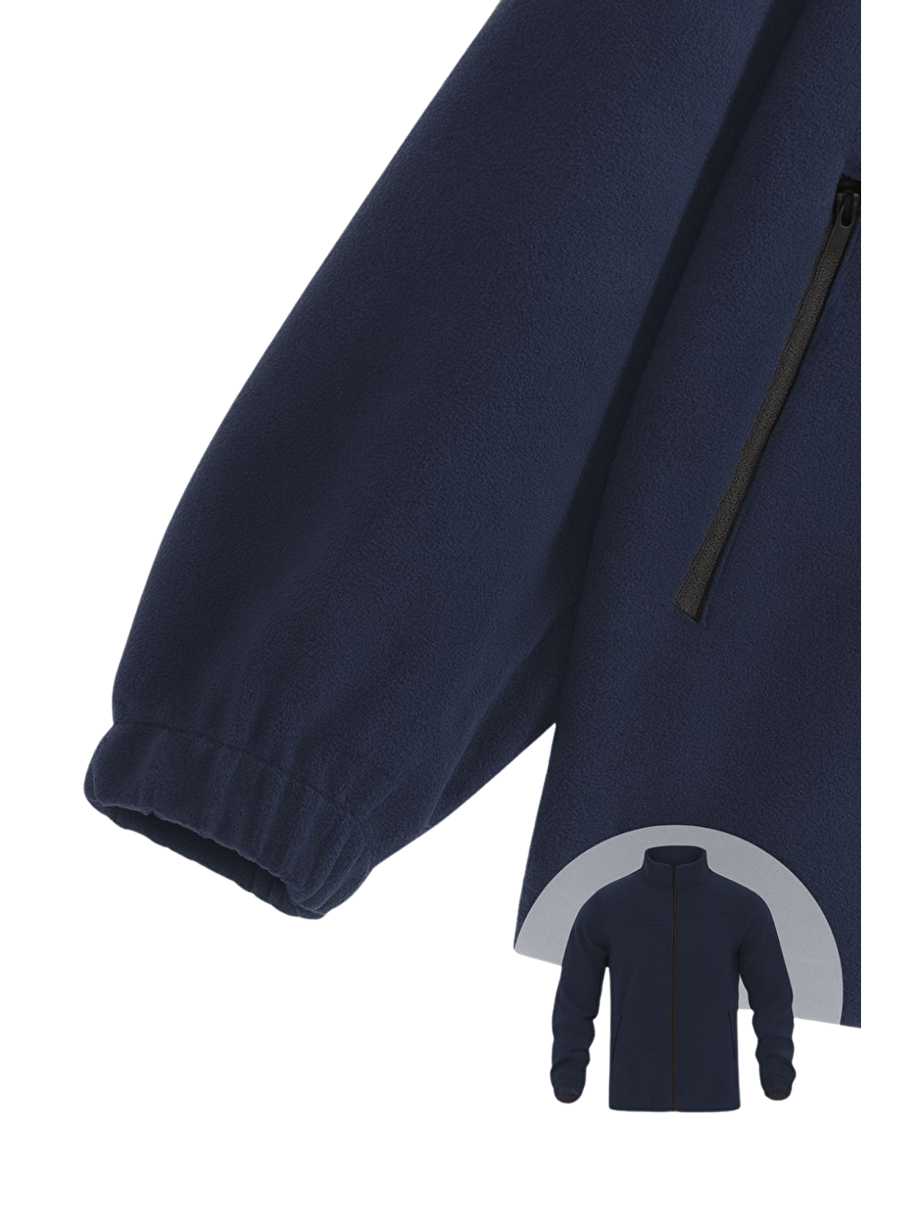 Lacivert Genıus Store Erkek Polar Bato Yaka Tam Fermuarlı Cepli Polar BATO-POLAR-2