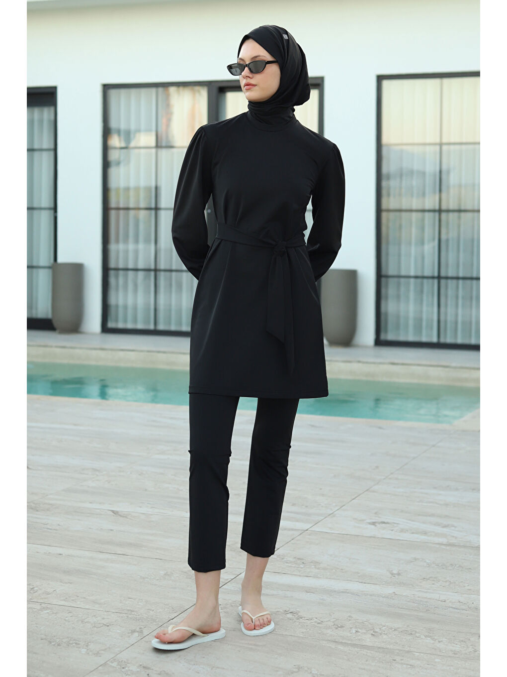 Siyah Elastanlı Basic Yüzme Takımı