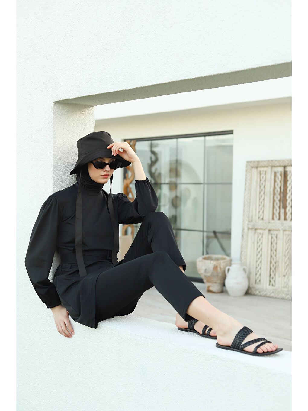 Siyah Elastanlı Basic Yüzme Takımı-1