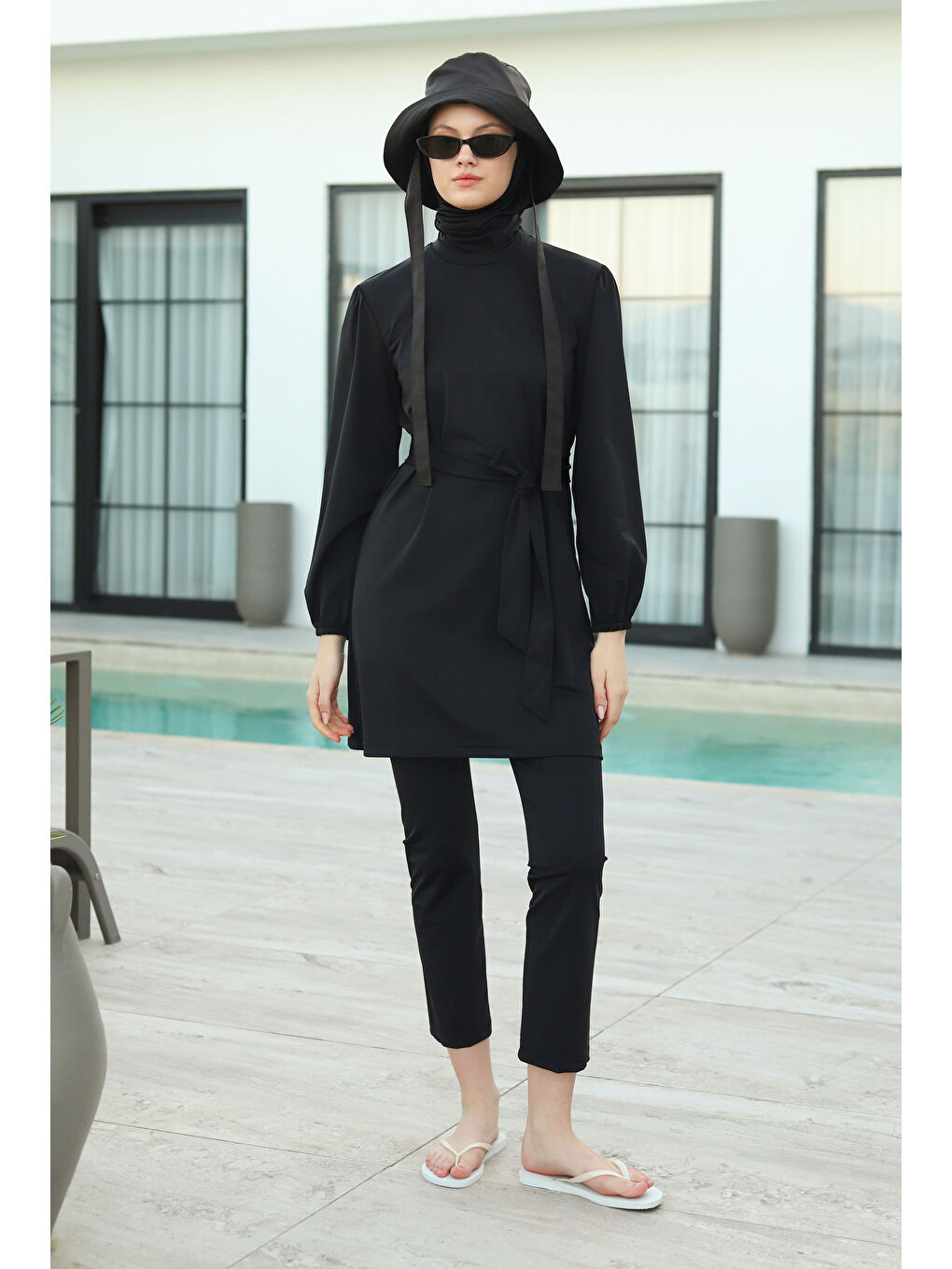 Siyah Elastanlı Basic Yüzme Takımı-2