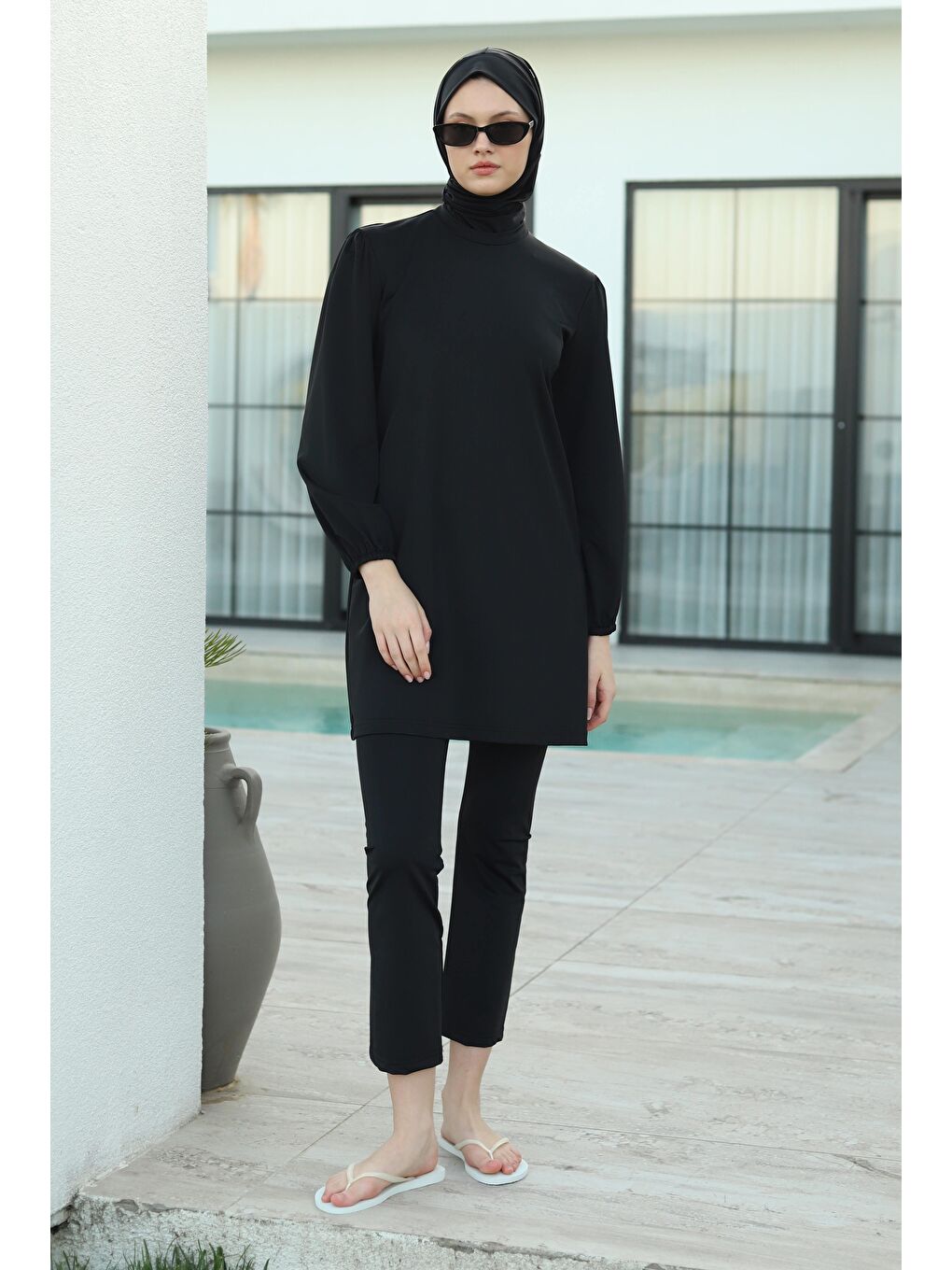 Siyah Elastanlı Basic Yüzme Takımı-3