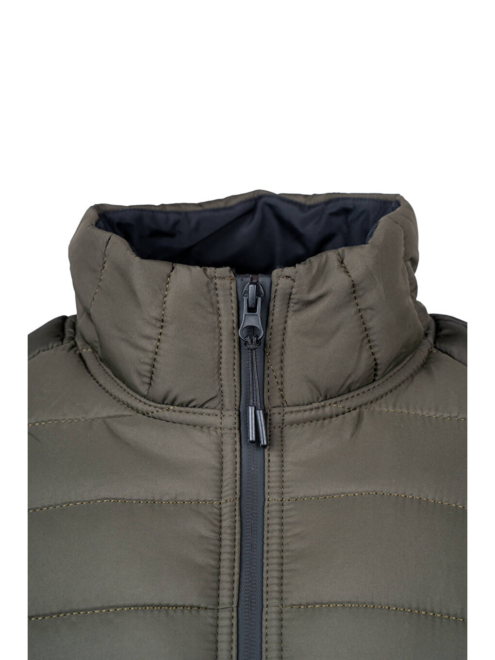 Haki Regular Fit Hakim Yaka Şişme Mont-2