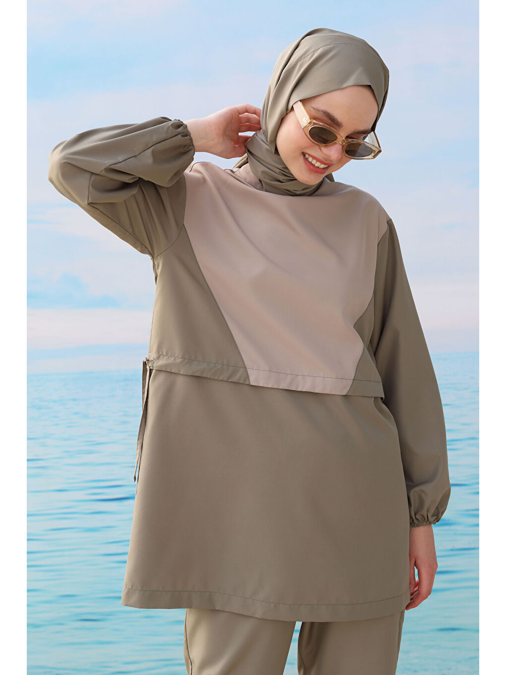 Garnili Yüzme Takımı Açık Haki-1