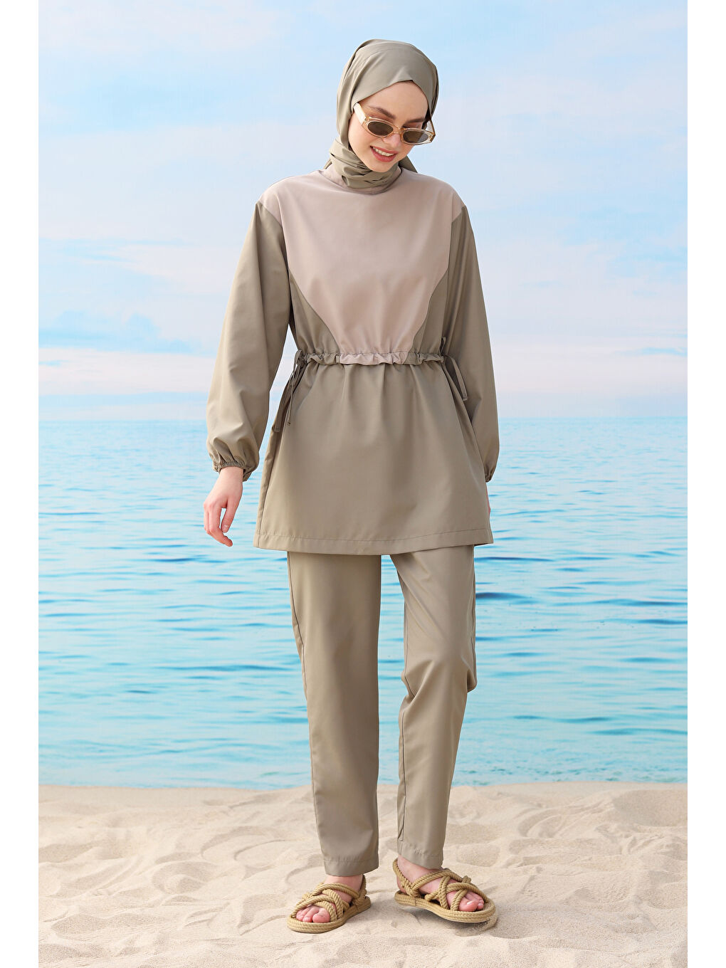 Garnili Yüzme Takımı Açık Haki-2