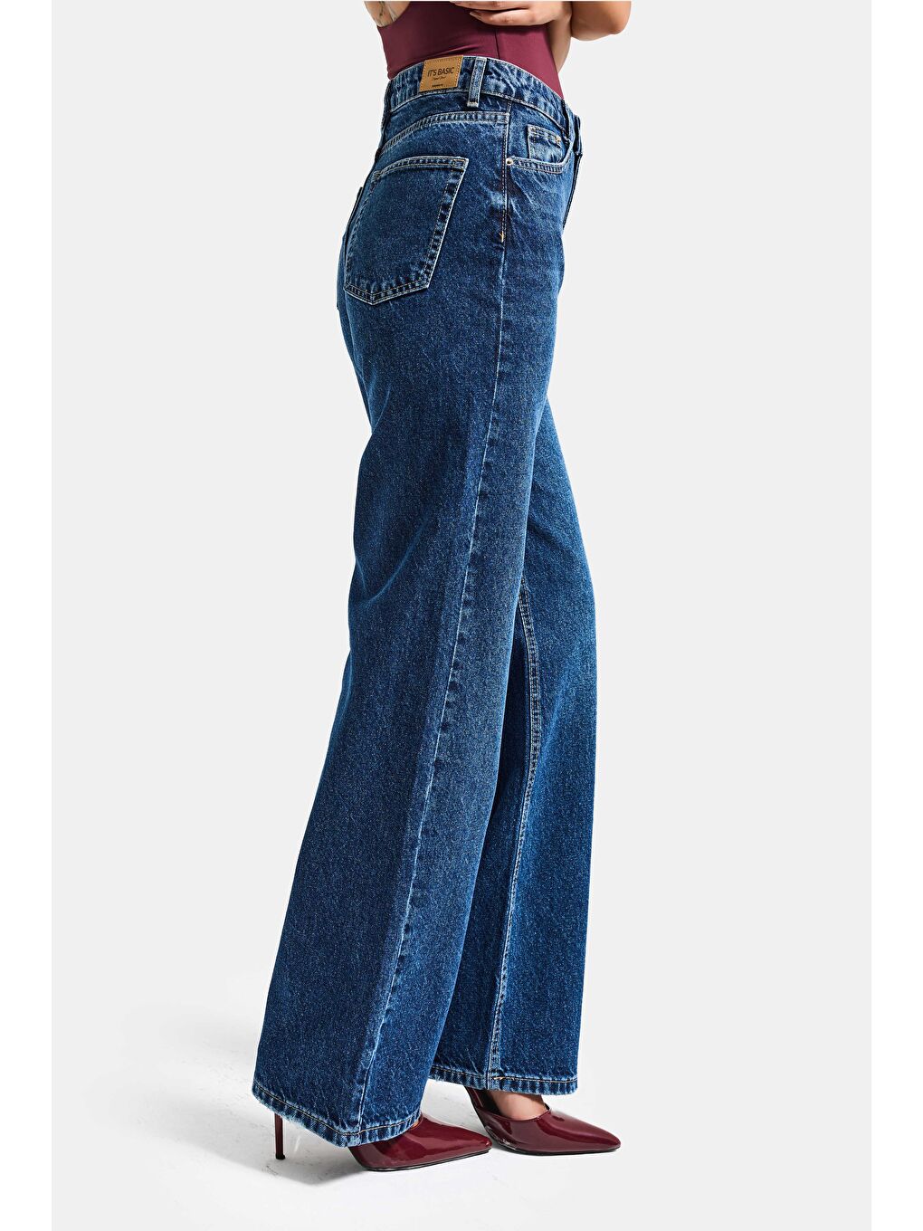 Kadın Koyu Mavi Renk Doris 2s6-5 Straight Fit Yüksek Bel %100 Pamuk Denim Jean-4