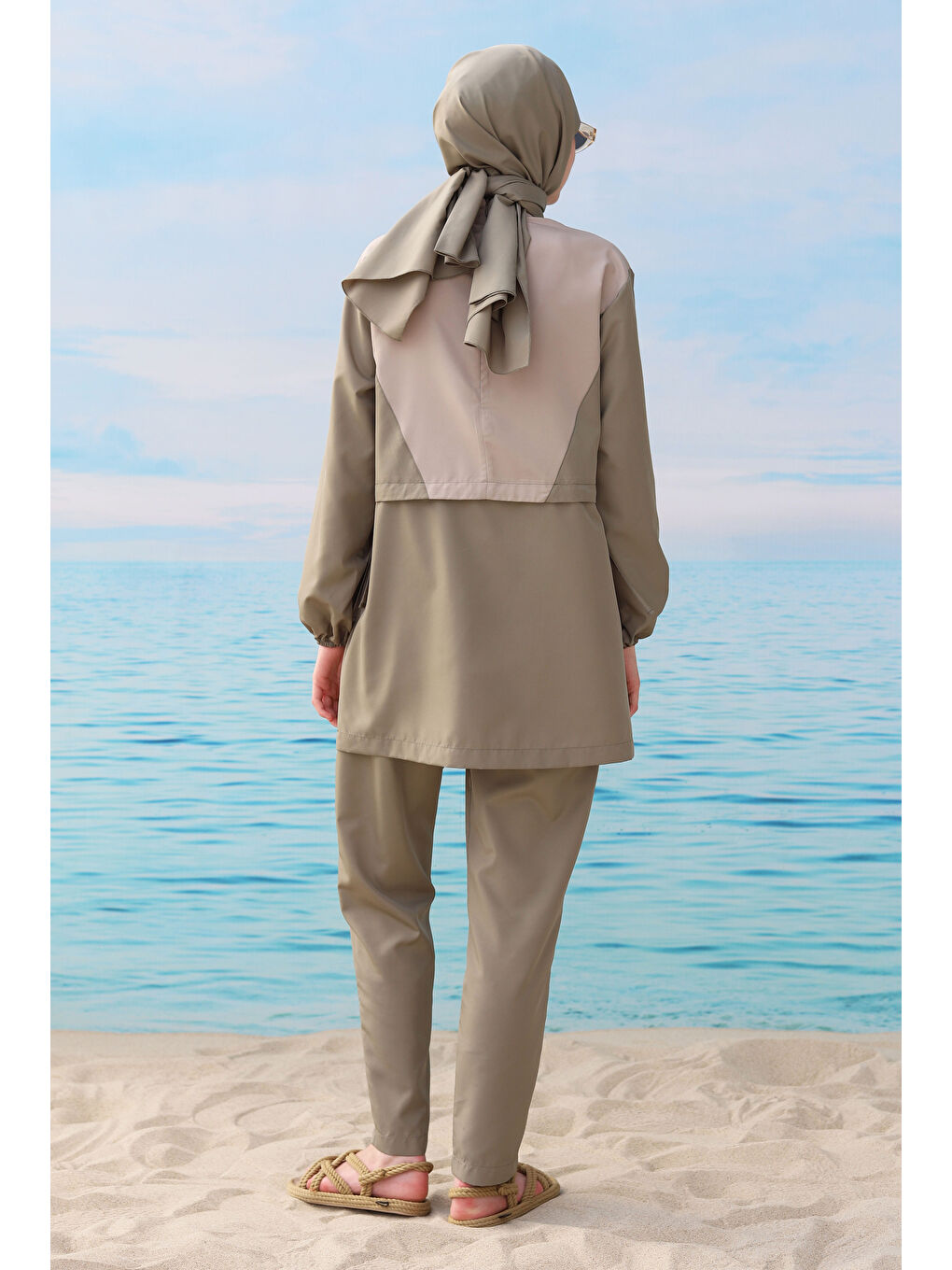 Garnili Yüzme Takımı Açık Haki-4