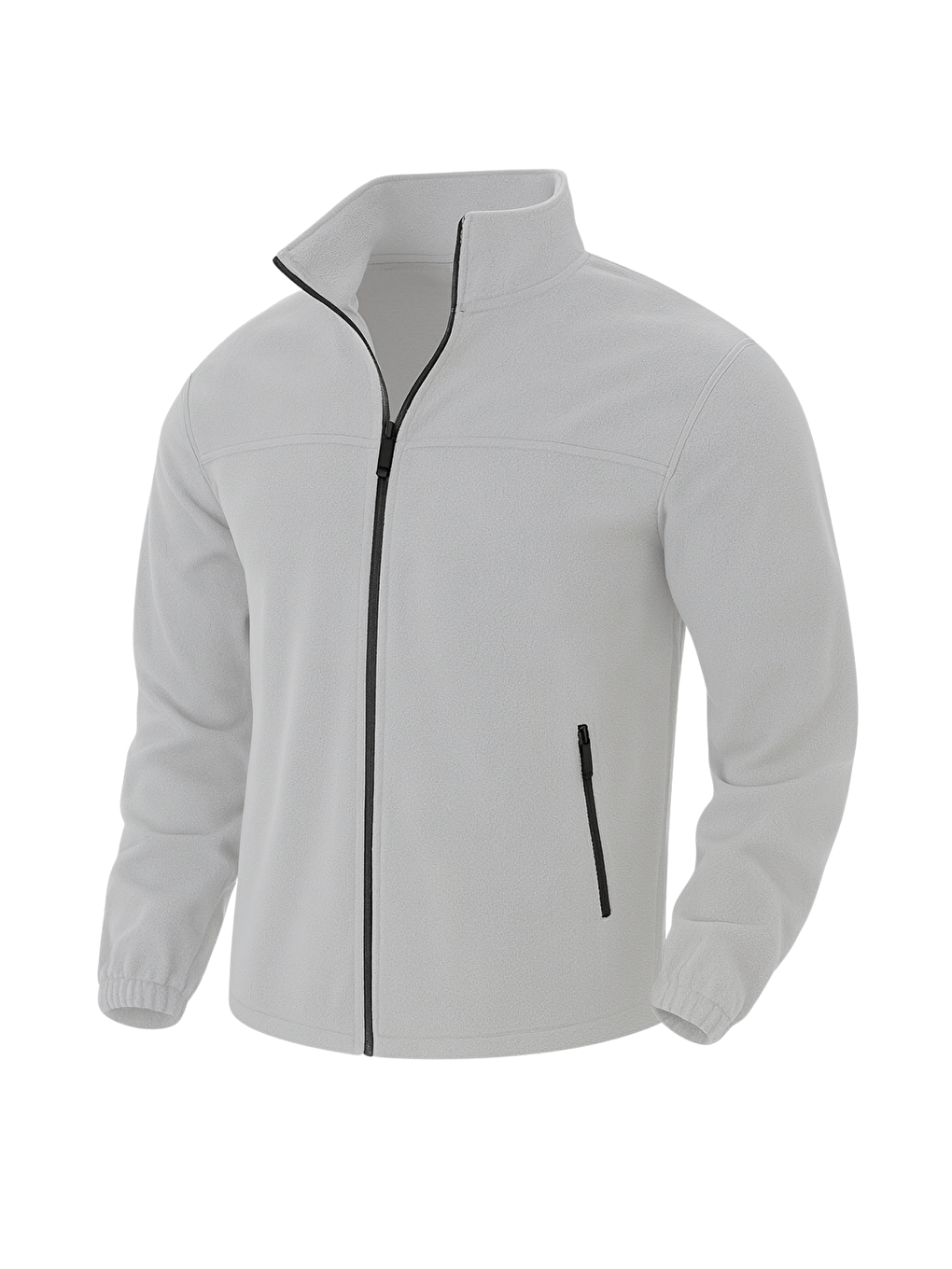 Gri Genıus Store Erkek Polar Bato Yaka Tam Fermuarlı Cepli Polar BATO-POLAR