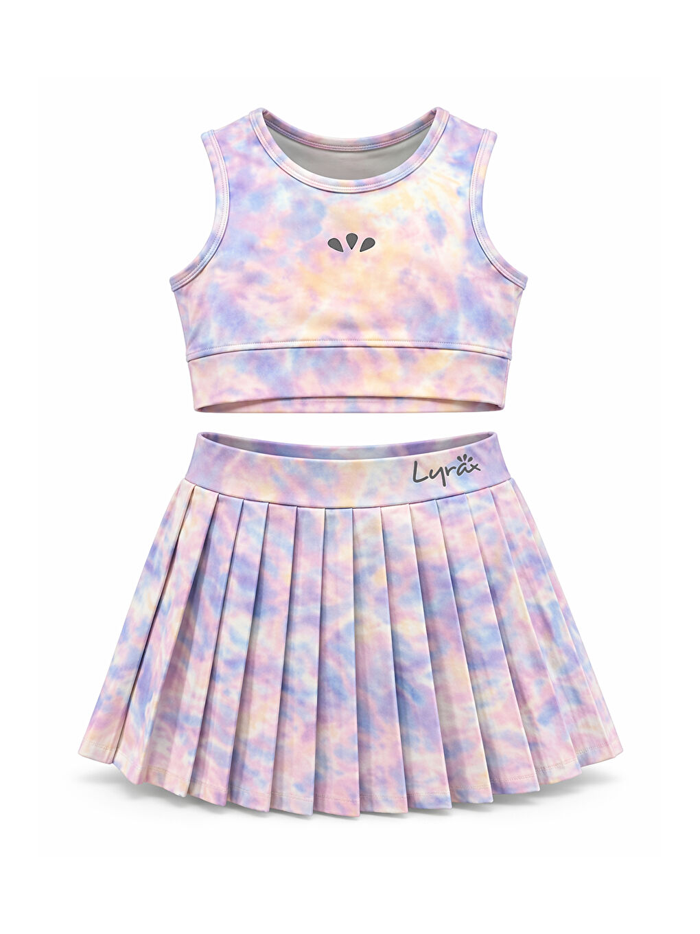 Sıfır Kol Üst Şortlu Etekli Kız Çocuk Yüzücü Mayo 26601 Lila01-1