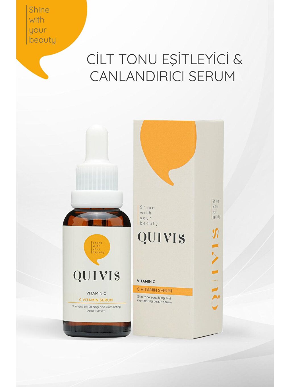 quivis Renksiz Cilt Tonu Eşitleyici ve Gözenek Sıkılaştırıcı, C Vitamini Serum 30 ML