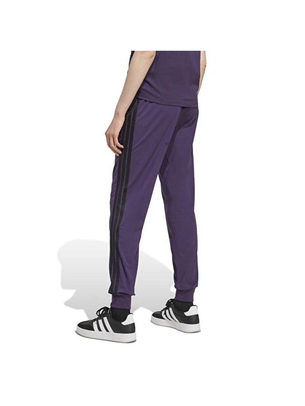 Essentials 3 Stripes Jogger Kadın Mor Eşofman Altı-3