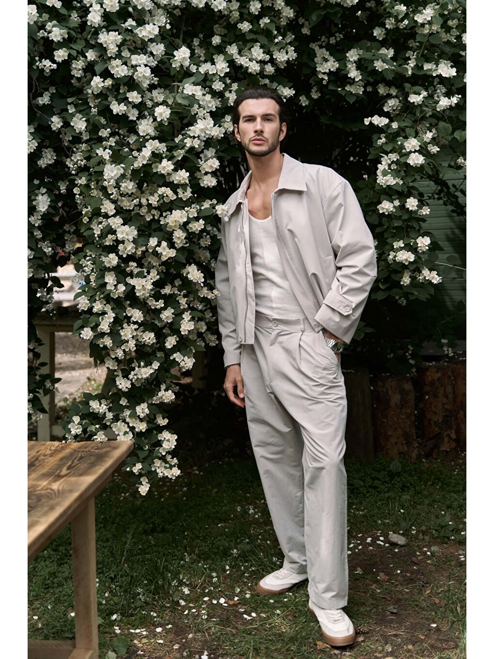 Sergio Düğmeli Gri Erkek Pantolon-1