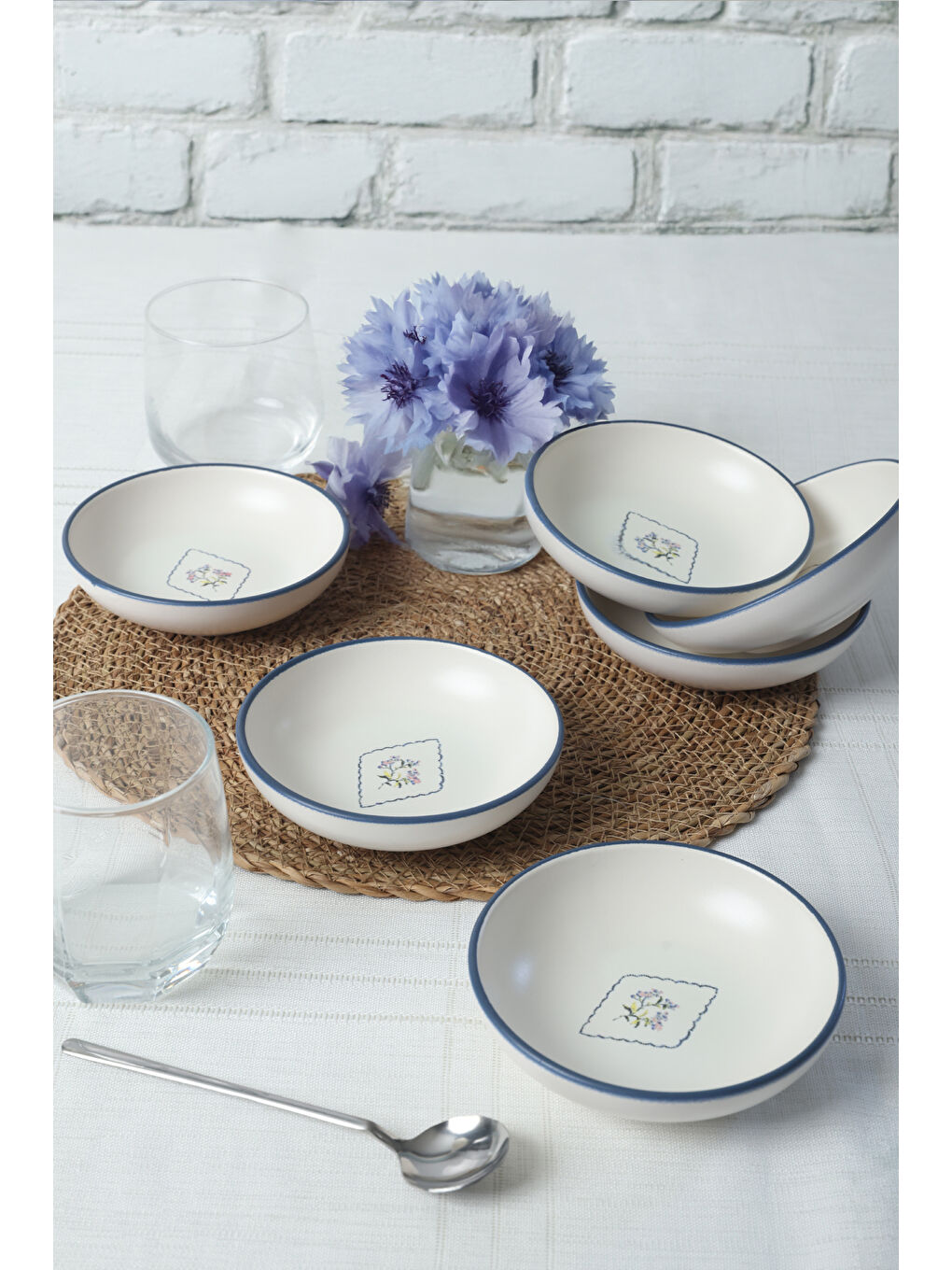 Karışık Floral Waves Halka Sosluk / Çerezlik 13 Cm 6 Adet