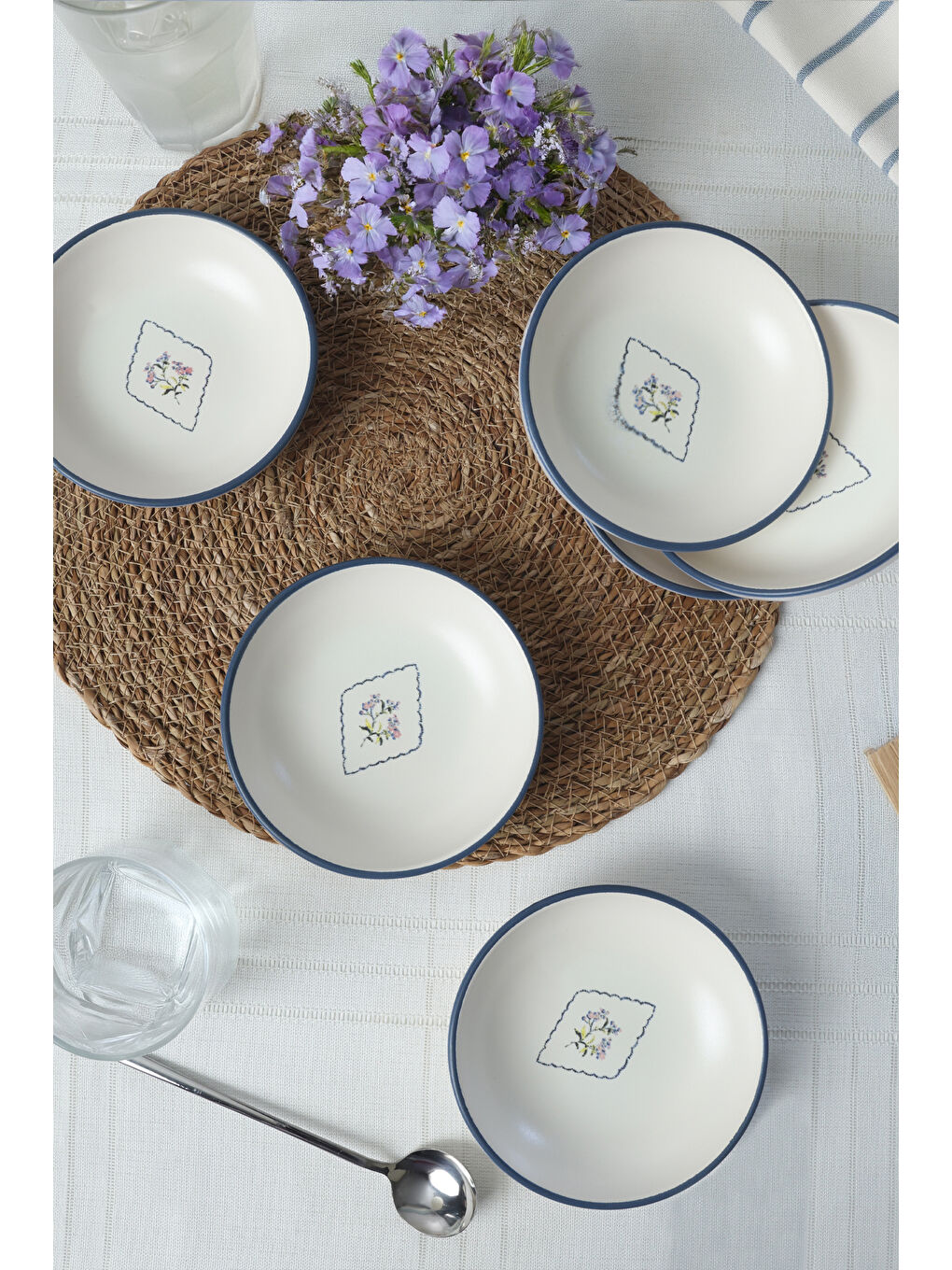 Karışık Floral Waves Halka Sosluk / Çerezlik 13 Cm 6 Adet-1