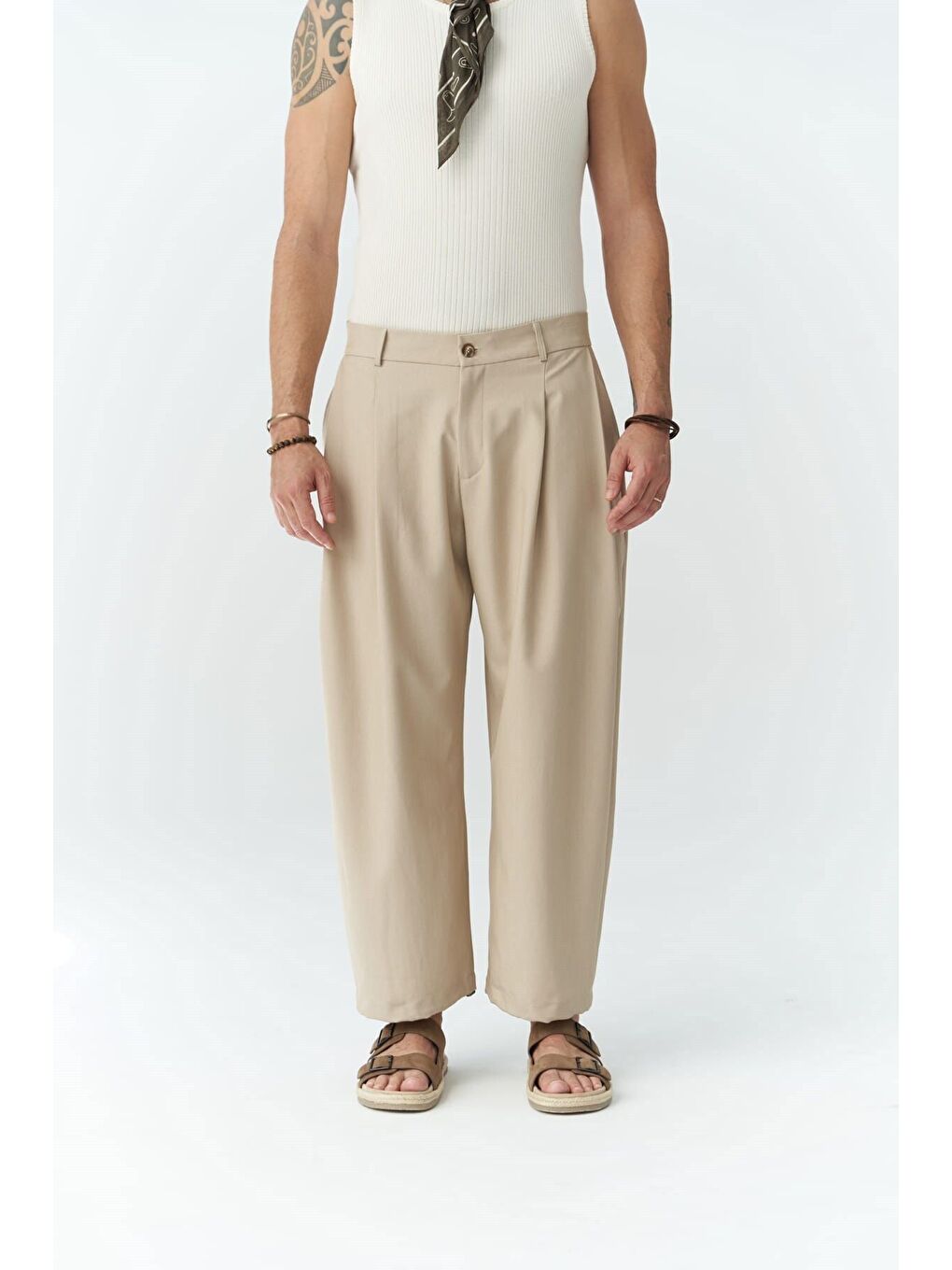 Hector Bej Geniş Paça Erkek Pantolon-4