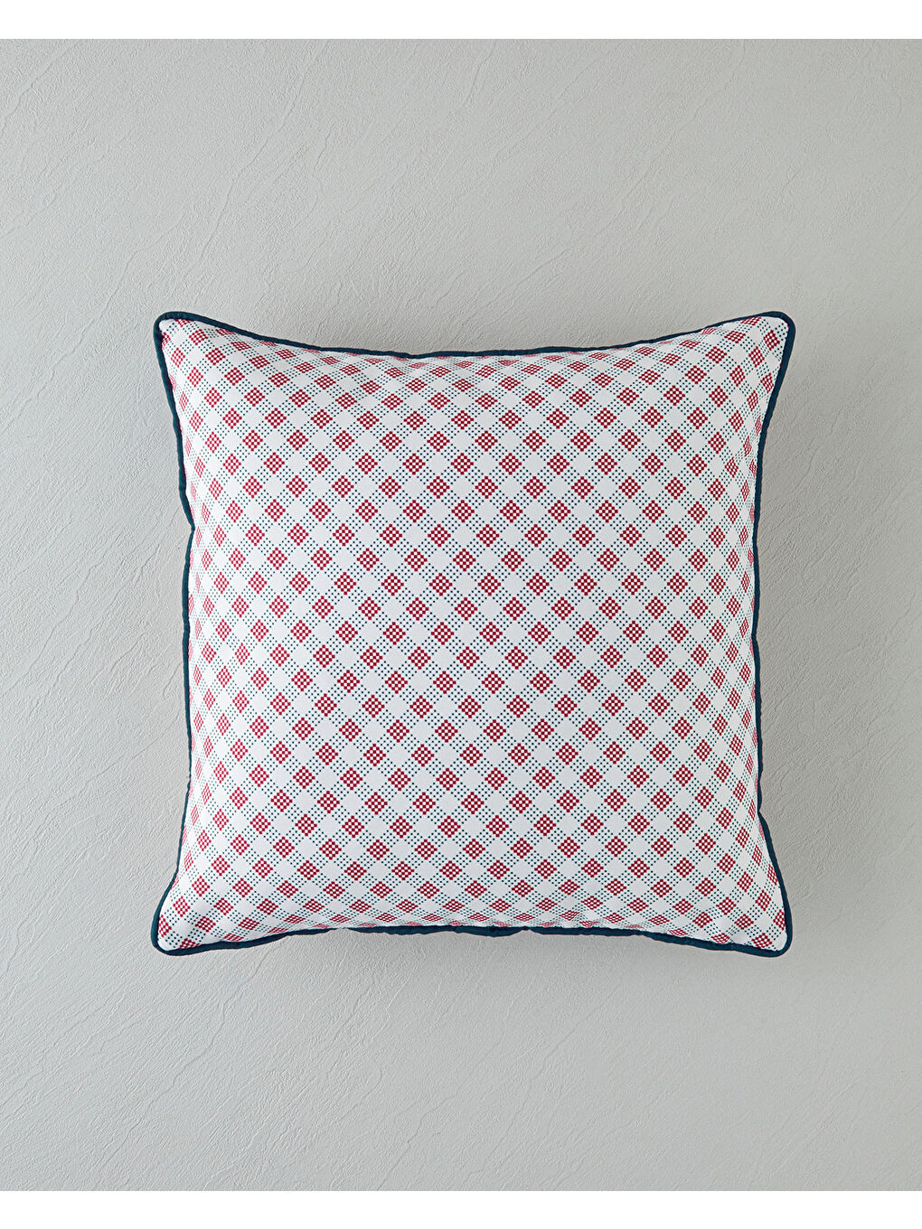 Righe Kırlent Kılıfı 45x45 cm Kırmızı - Beyaz