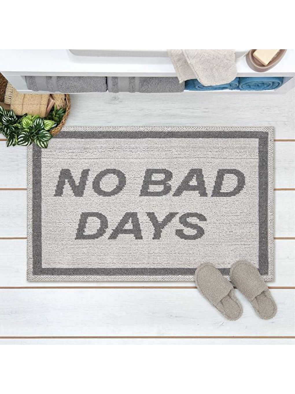 Soft No Bad Days Banyo Paspası - Ekru - 50x80 cm