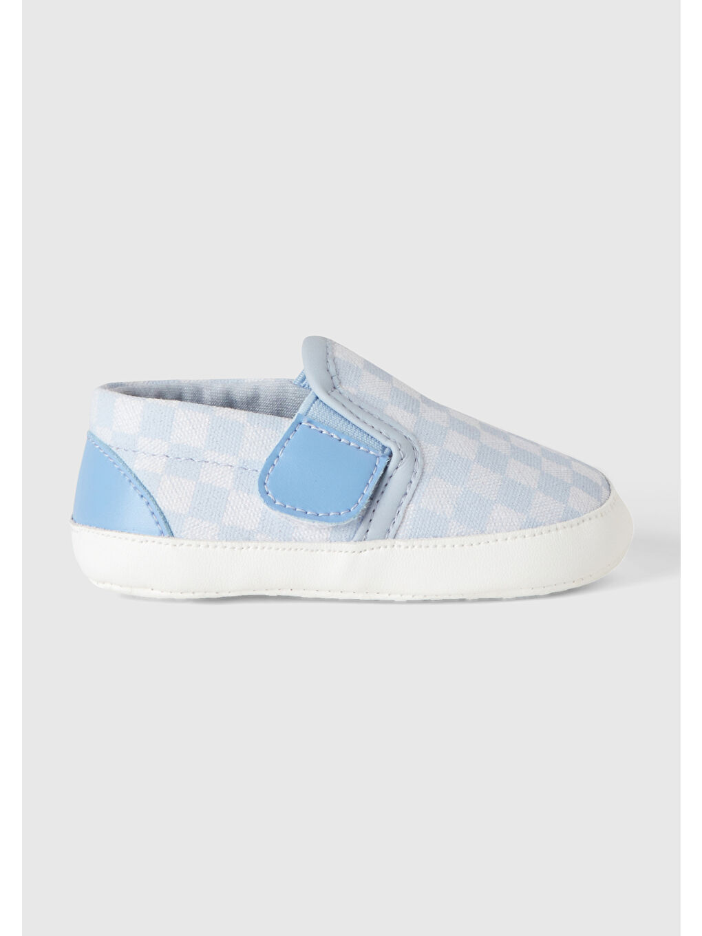 Bebek Toz Mavi Dama Desenli Ayakkabı