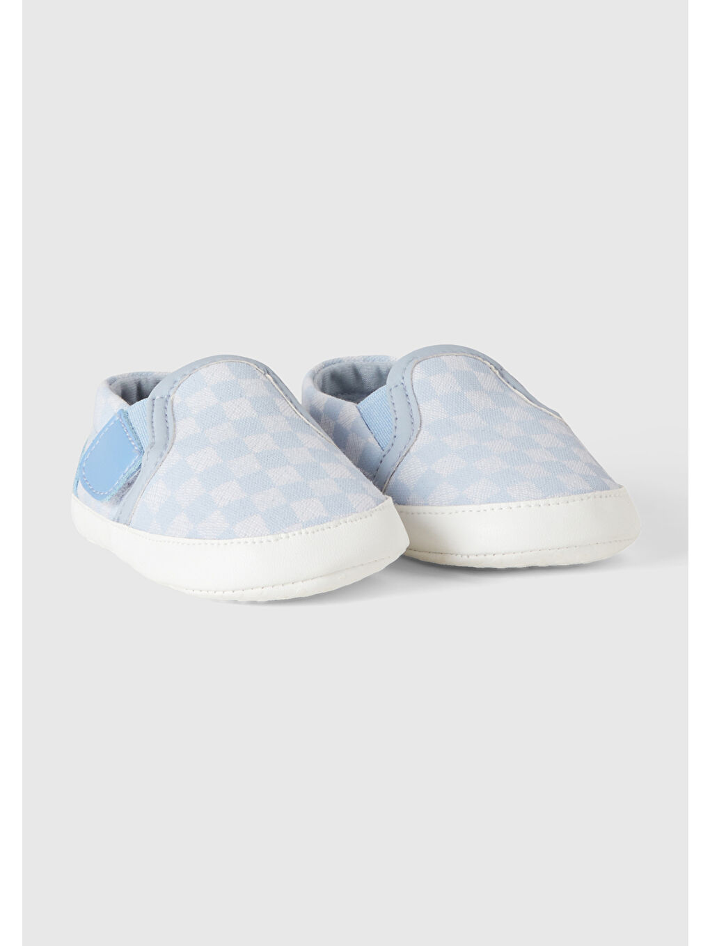 Bebek Toz Mavi Dama Desenli Ayakkabı-2