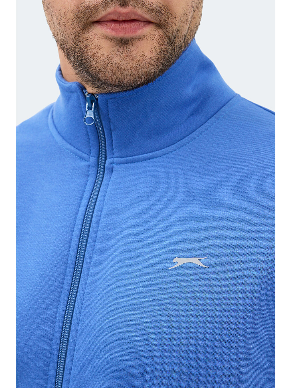 İndigo MENDOZA I Erkek Fermuarlı Dik Yaka Cepli Indigo Sweatshırt-1