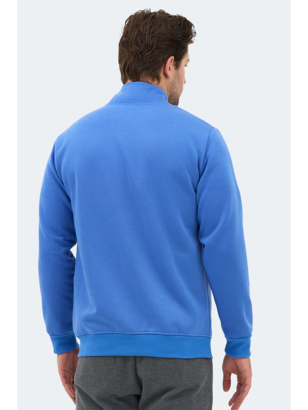 İndigo MENDOZA I Erkek Fermuarlı Dik Yaka Cepli Indigo Sweatshırt-2