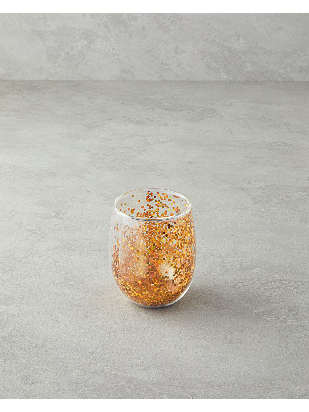 Sarı Shimmer Borosilikat Double Wall Bardak 400 ml Gold-1