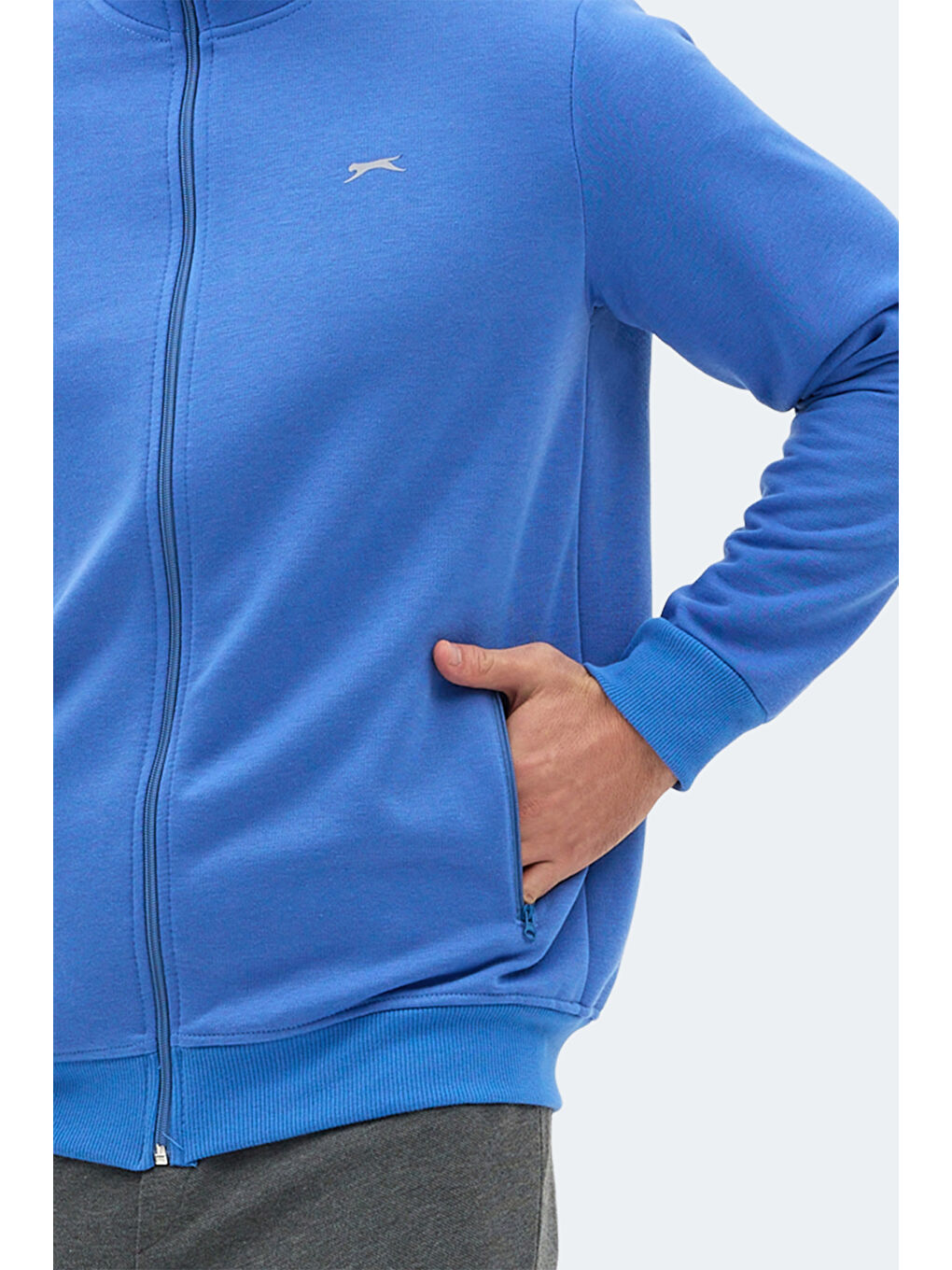 İndigo MENDOZA I Erkek Fermuarlı Dik Yaka Cepli Indigo Sweatshırt-3