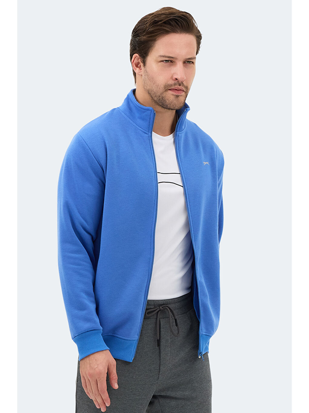 İndigo MENDOZA I Erkek Fermuarlı Dik Yaka Cepli Indigo Sweatshırt-4