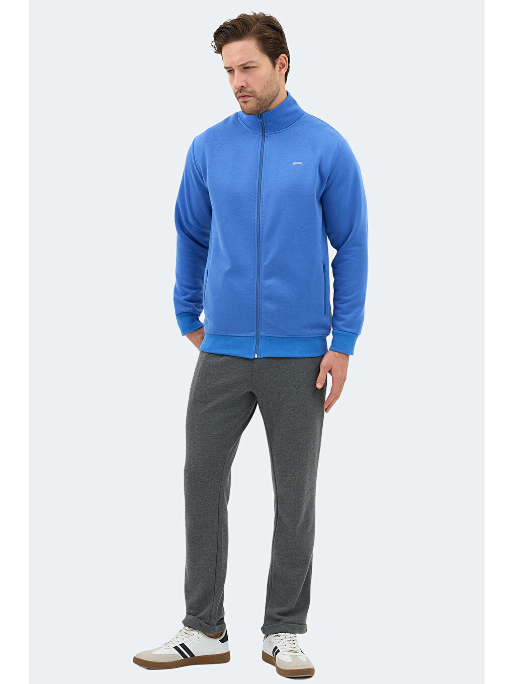 İndigo MENDOZA I Erkek Fermuarlı Dik Yaka Cepli Indigo Sweatshırt-6