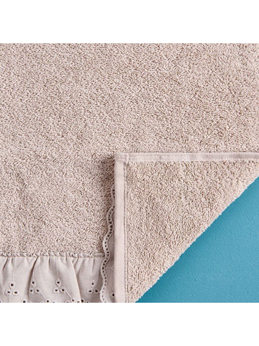 Evidea Ekru Soft Fırfırlı El Havlusu - Krem - 30x50 cm - 3
