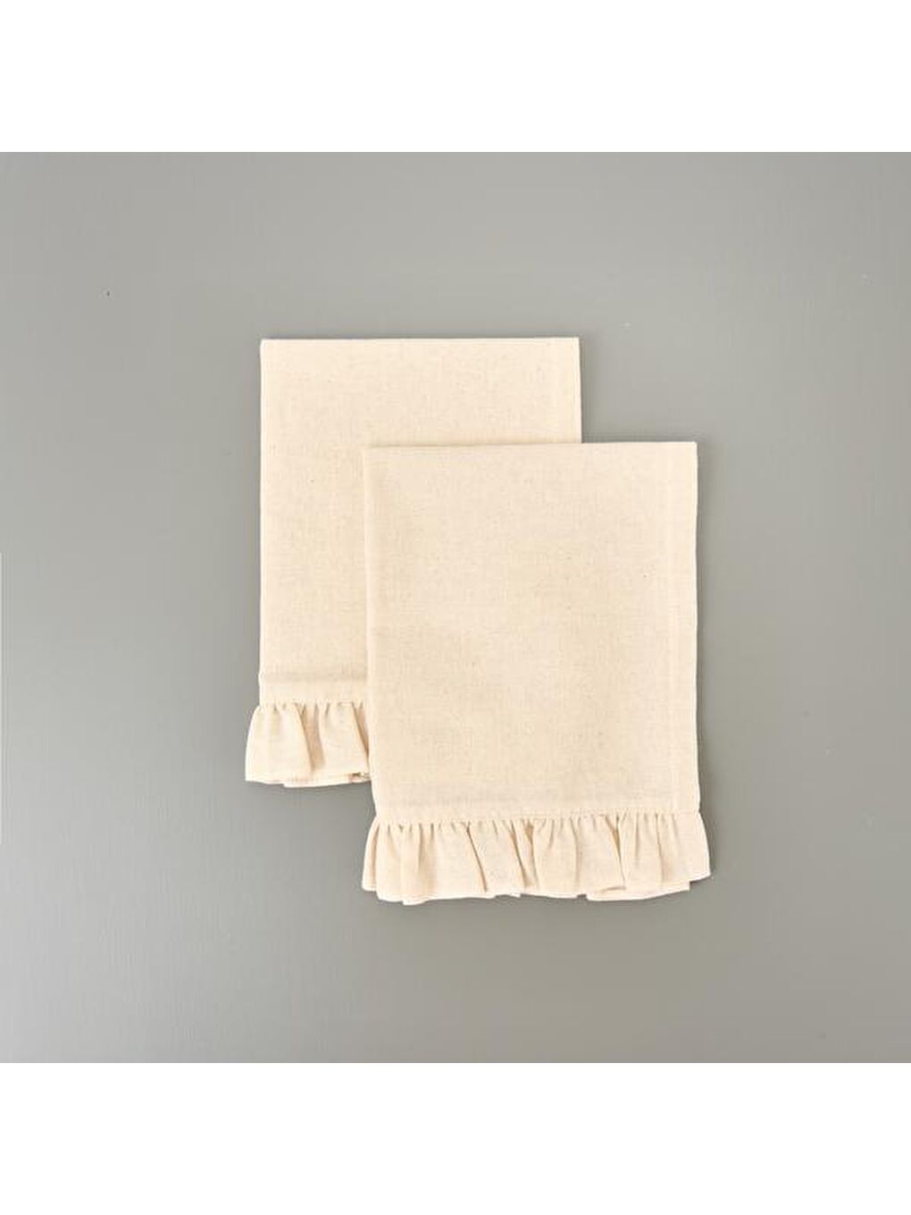 Soft Fırfırlı 2'li Amerikan Servis - Ekru - 35x50 cm-2