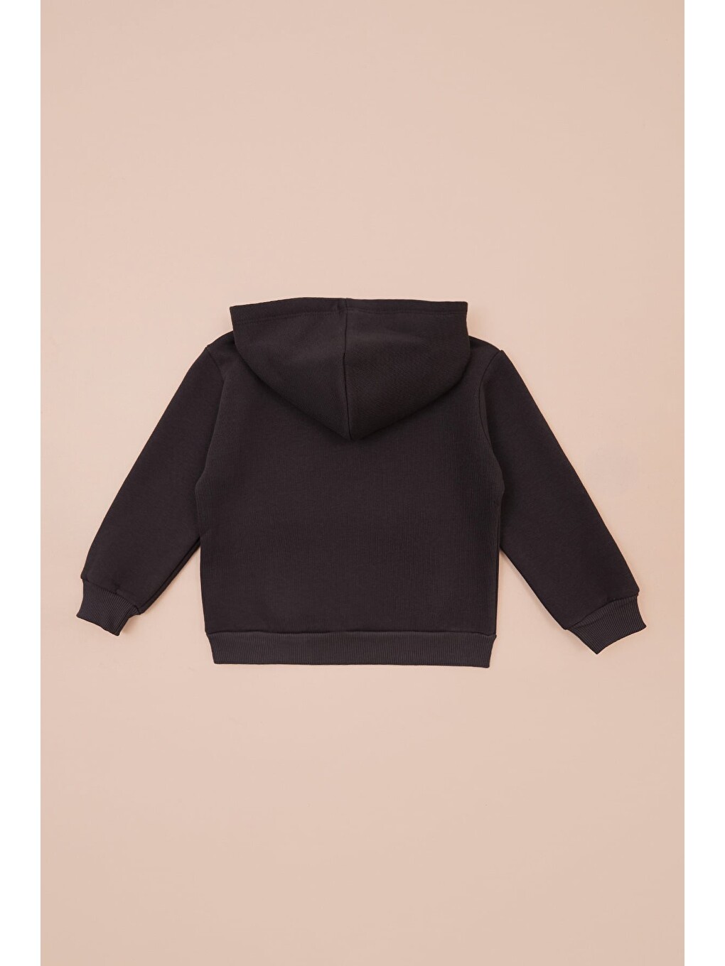 Kahverengi 3 İplik Kanguru Cepli Kapüşonlu Unisex Çocuk Sweatshirt-2
