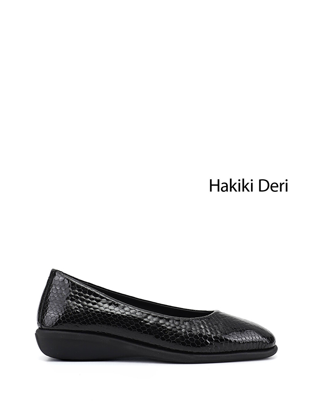 Siyah Kadın AÇIK SİYAH Dolgu Taban Hakiki Deri Comfort Ayakkabı