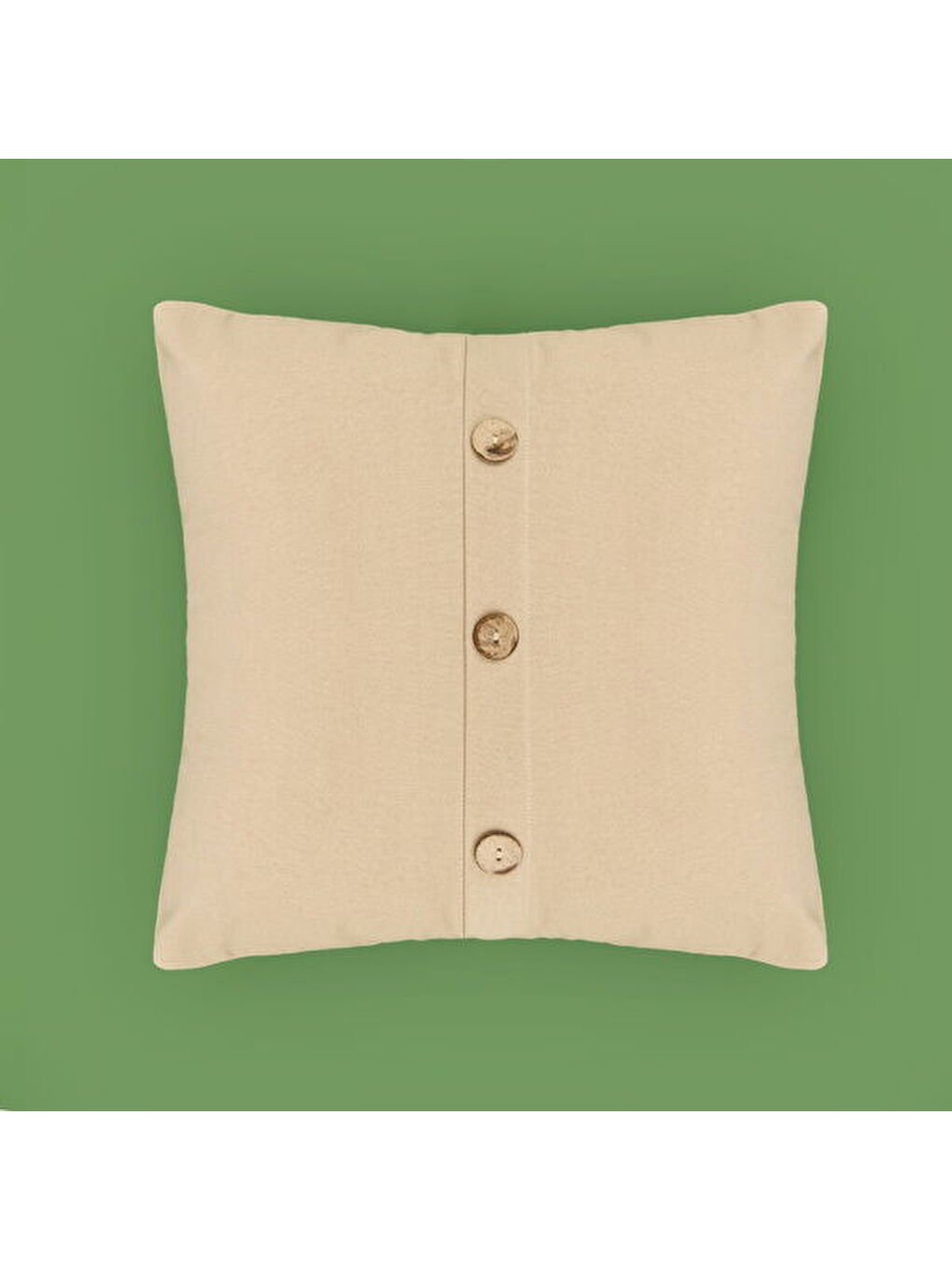 Soft Boho Düğme Detaylı Kırlent - Bej - 40x40 cm