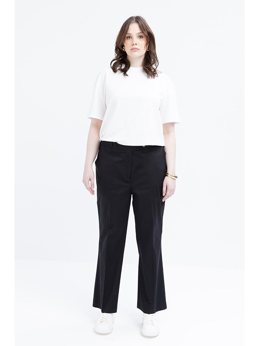 Siyah-Beli Lastikli Büyük Beden Pantolon-1