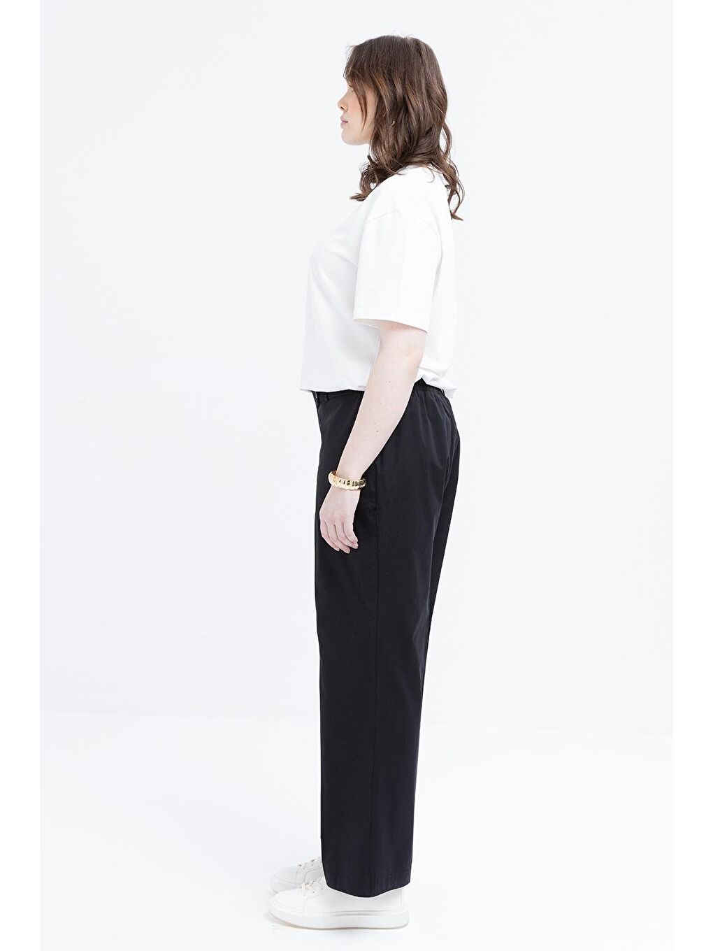 Siyah-Beli Lastikli Büyük Beden Pantolon-2