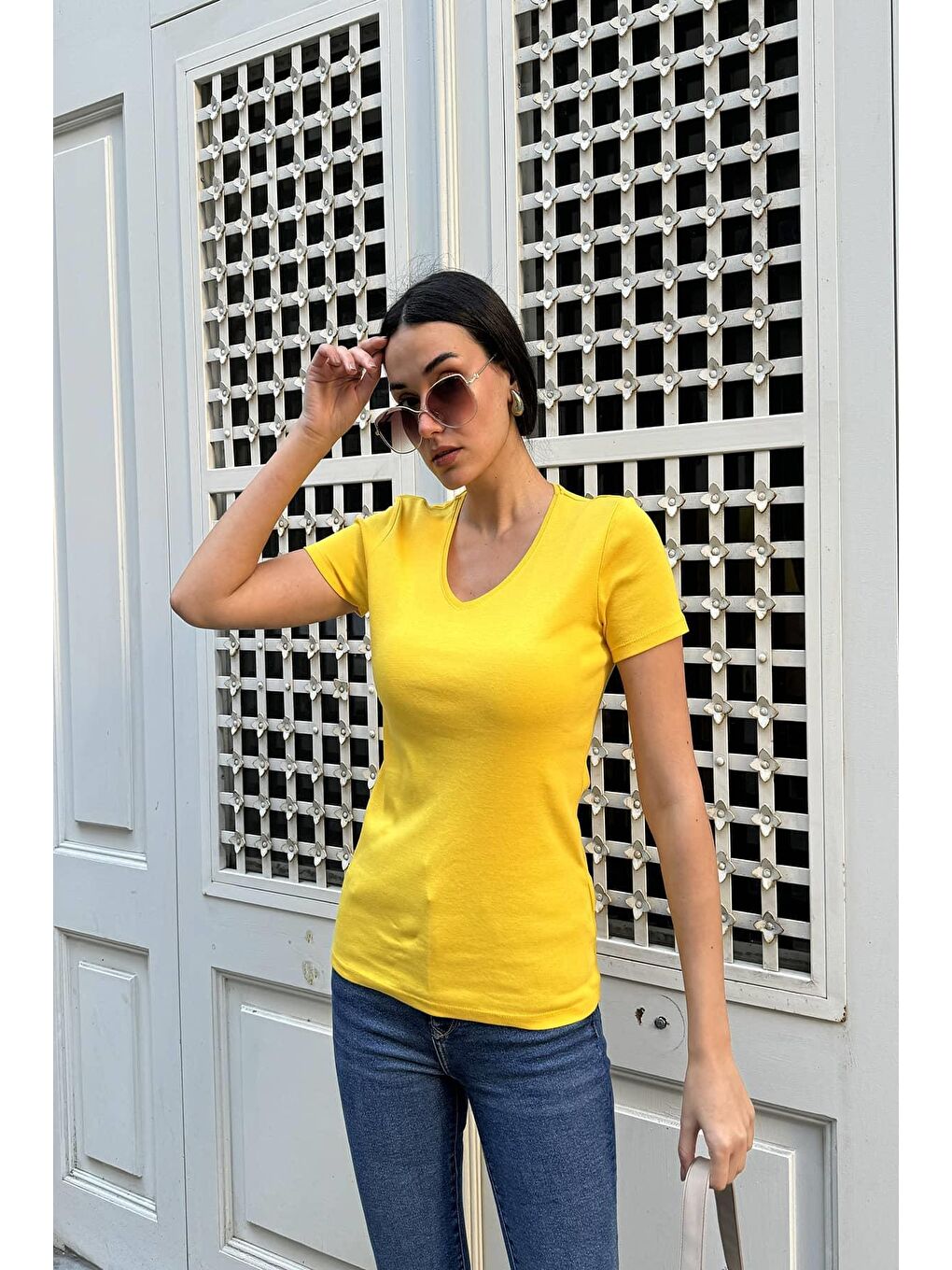 2'li Pamuk Uzun Kol Fuşya ve Kısa Kol Sarı Tshirt-2