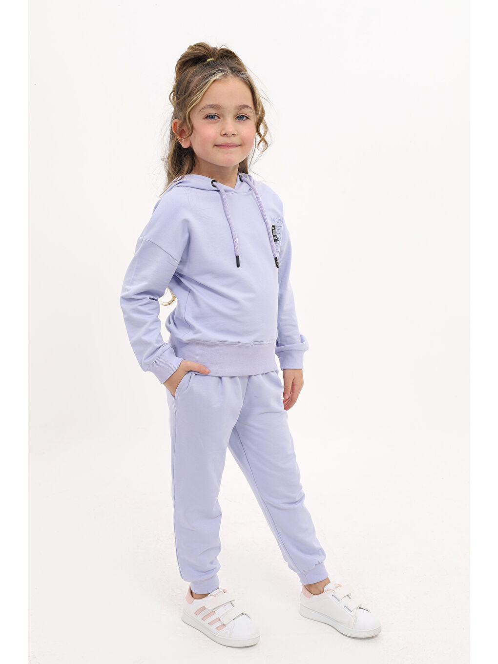 Lila Kız Çocuk Nakışlı Eşofman Takım-1